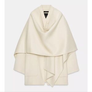 Zara ZW COLLECTION WOOL BLEND CAPE COAT